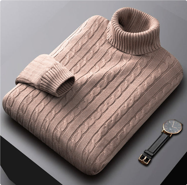 Men's Turtleneck Fleece-lined Thickened Sweater