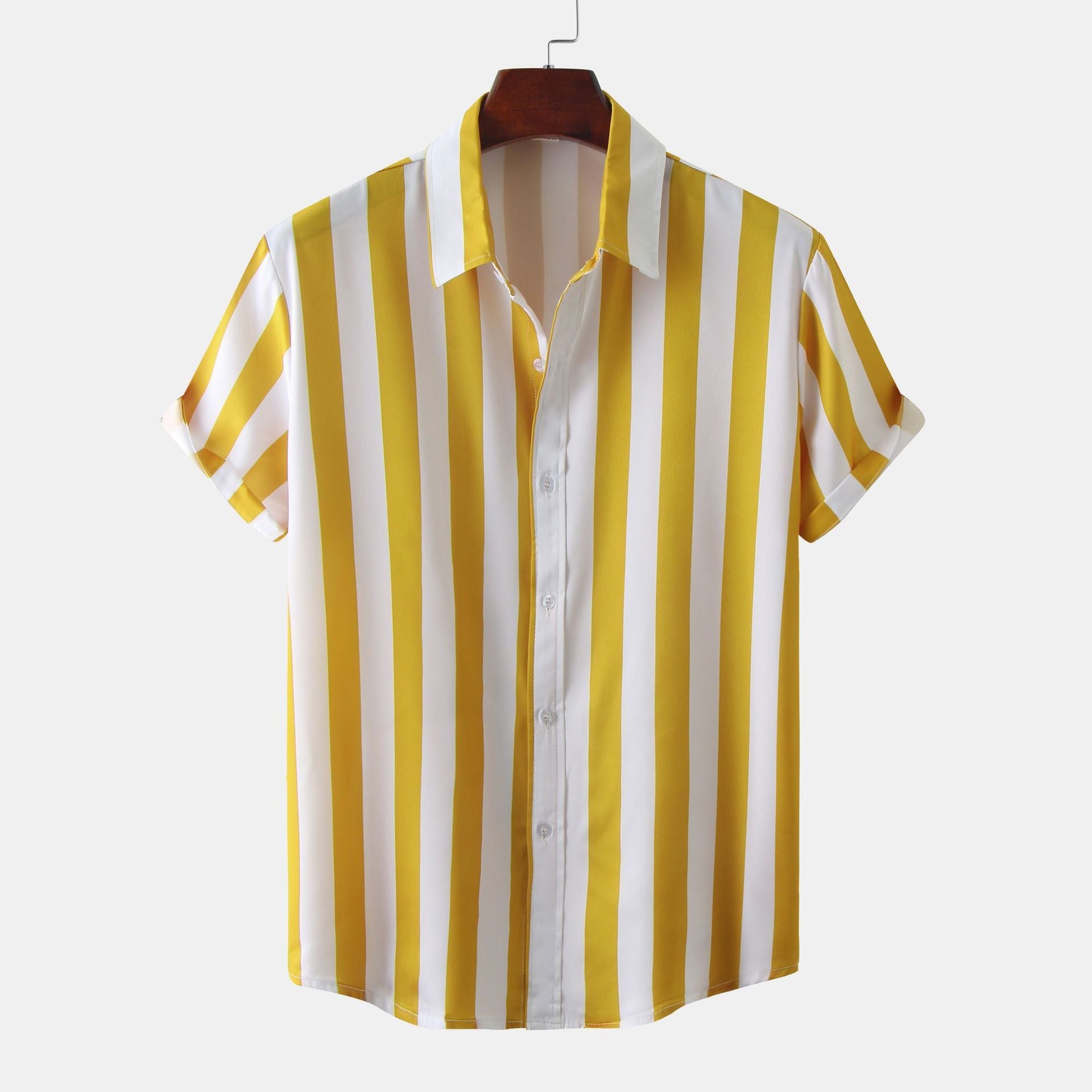 Men's striped Short Sleeve Loose Shirt