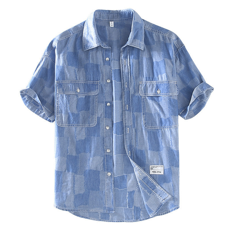 Men's Denim Short Sleeve shirt