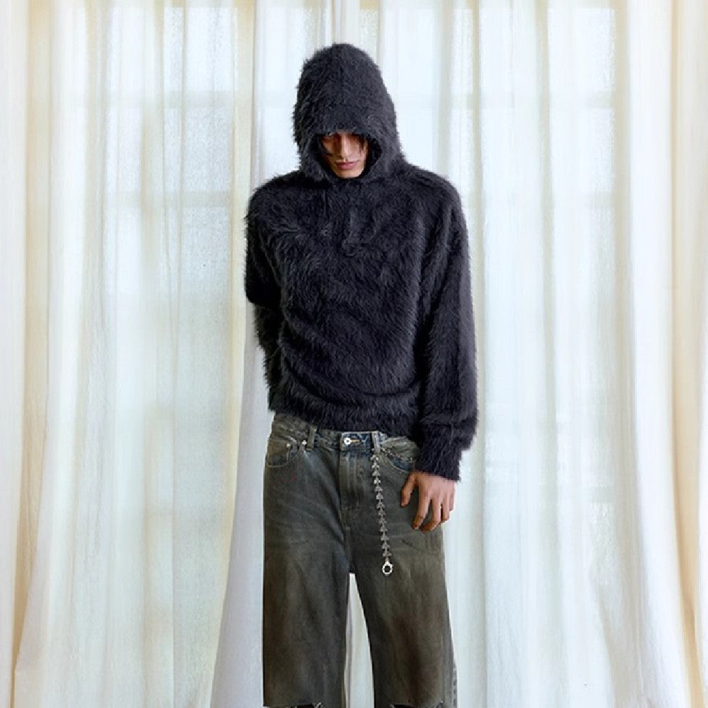 Men's Loose Plush Knitted Sweater