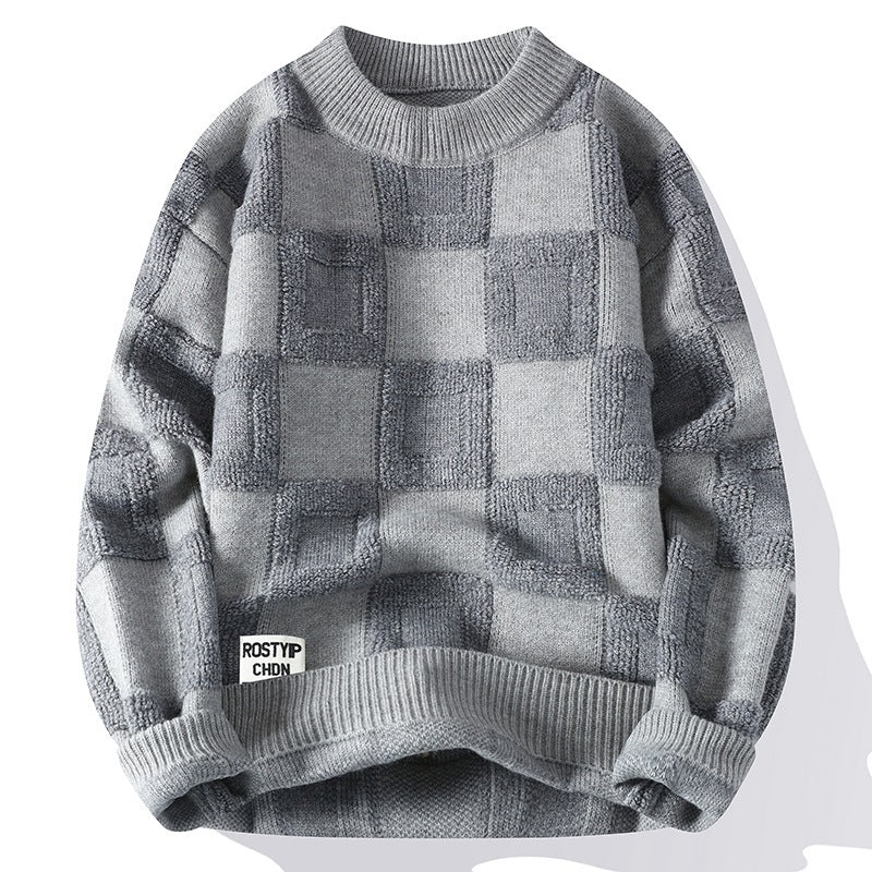 checks Round Neck Sweater