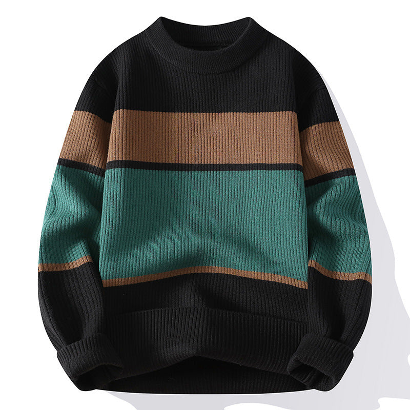 Color Contrast Striped Thickened Jumper sweater