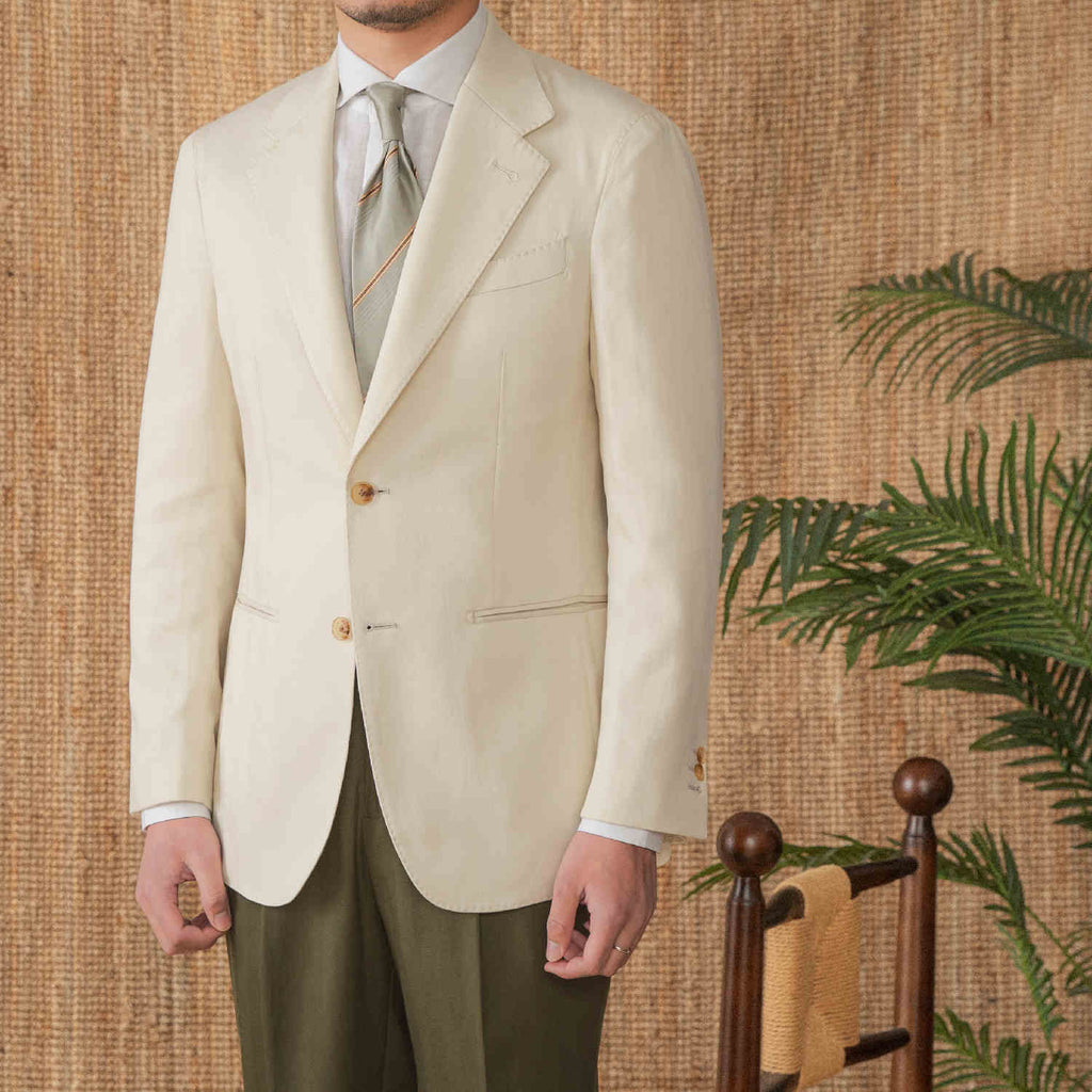 Linen Cotton Half Lining Lightweight Casual Breathable Suit