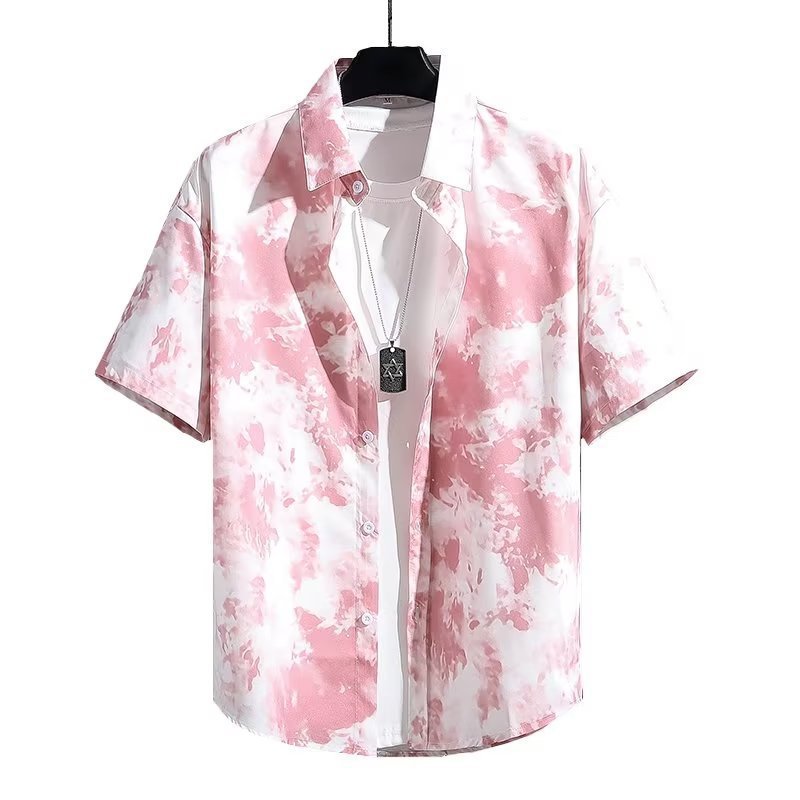 Men's Ice Silk Breathable Summer High-end Printed Shirt