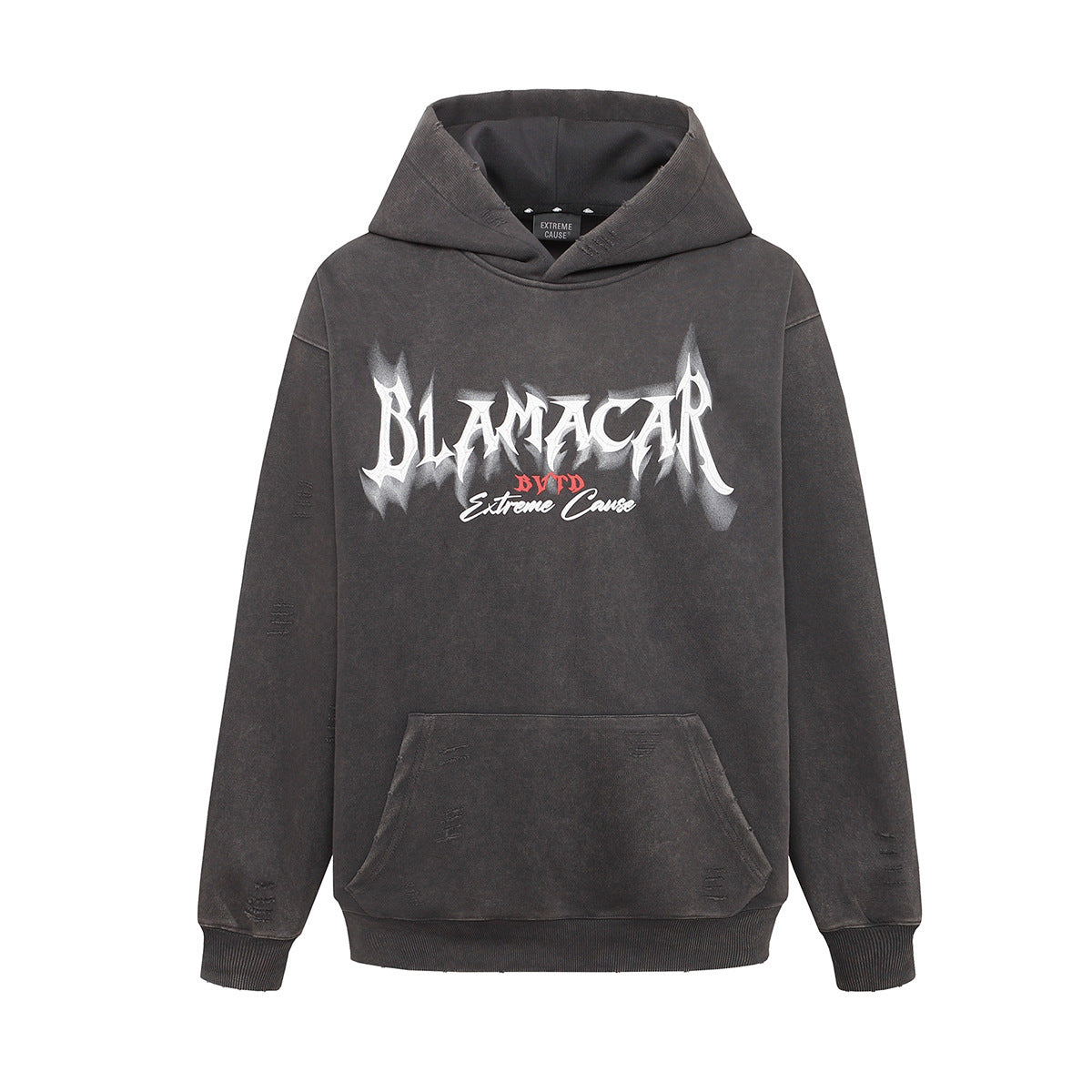 Retro Heavy Washed Hoodie Printed Hoodie