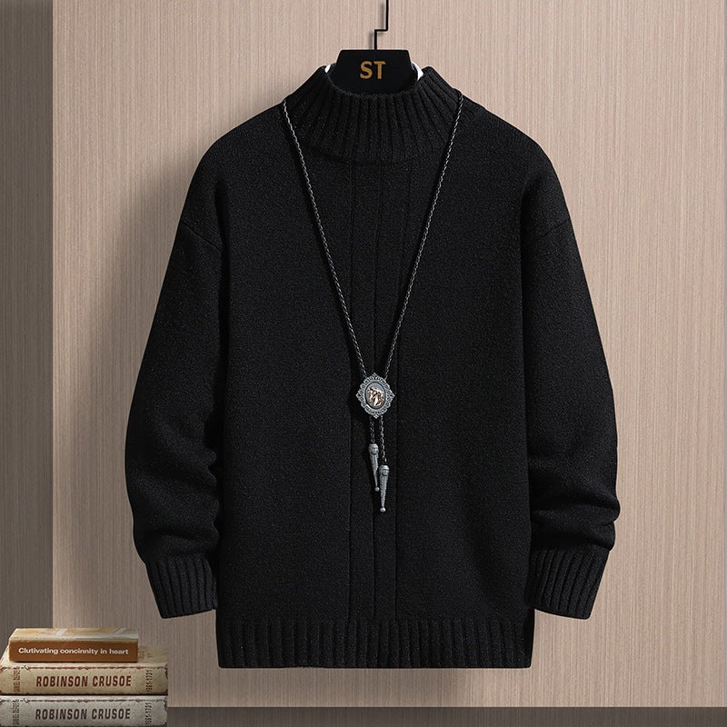 Autumn Middle-collar Long Sleeve Jacquard Pullover sweater