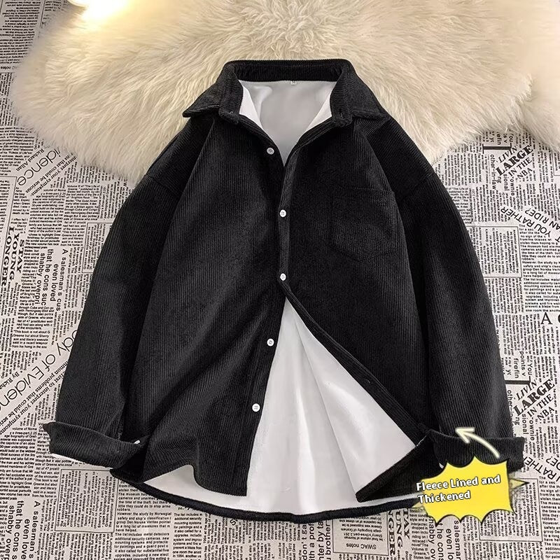 Fleece Thermal Long Sleeves Lapel Shirt