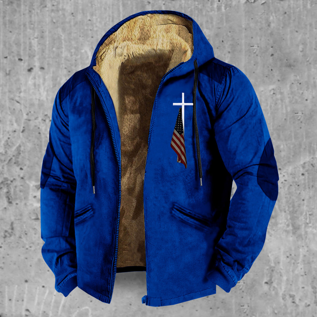 3D European And American Hooded Zipped Cotton-padded Jacket