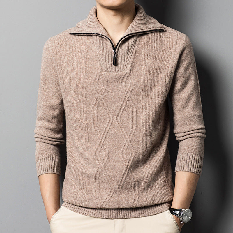 Middle-aged Thick Thermal Knitting Base sweater