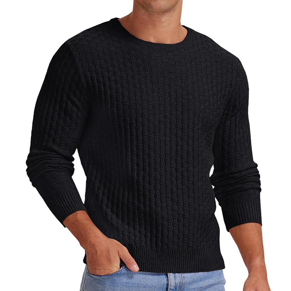 Men's Round Neck Pullover Long Sleeve V-neck sweater
