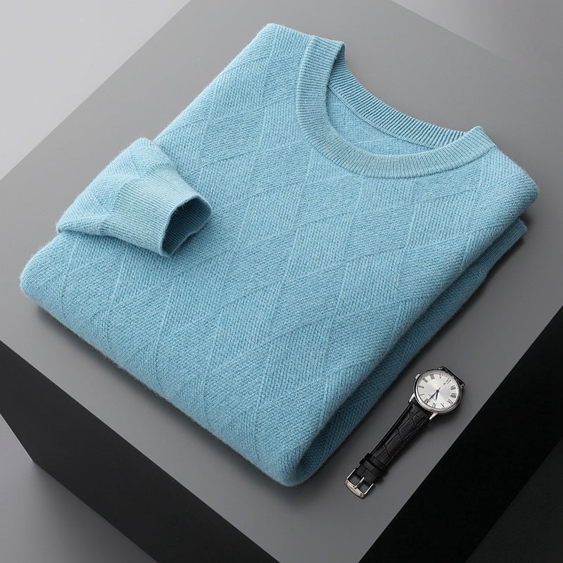 Autumn And Winter Round Neck Woolen Sweater For Men