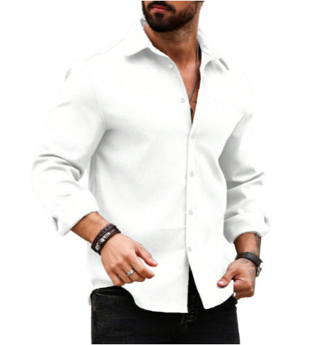 Men's Cotton And Linen Long Sleeve Shirt