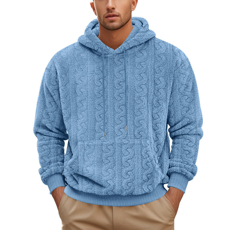 Men Hooded Jacquard Plush Sports And Leisure hoodie