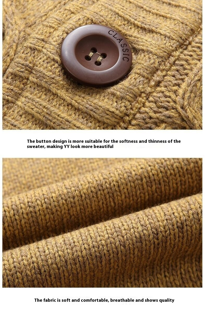 Men's Fleece-lined Thickened Sweater Autumn And Winter sweater
