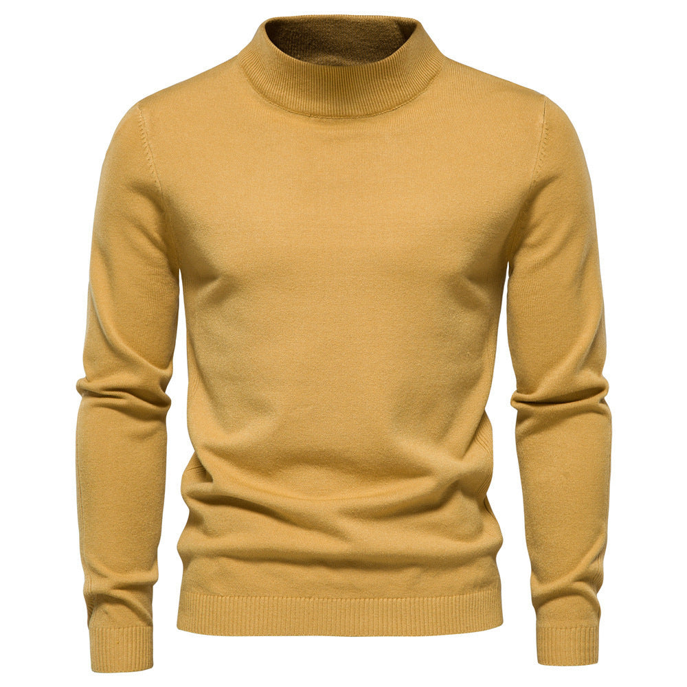 Mid-collar Slim Fit Men's Sweater