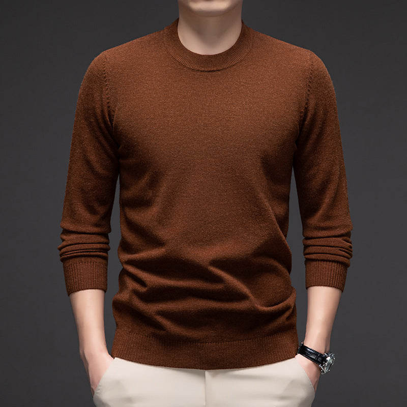 Solid Color Men's Round Neck Long Sleeve Autumn And Winter Leisure Sweater