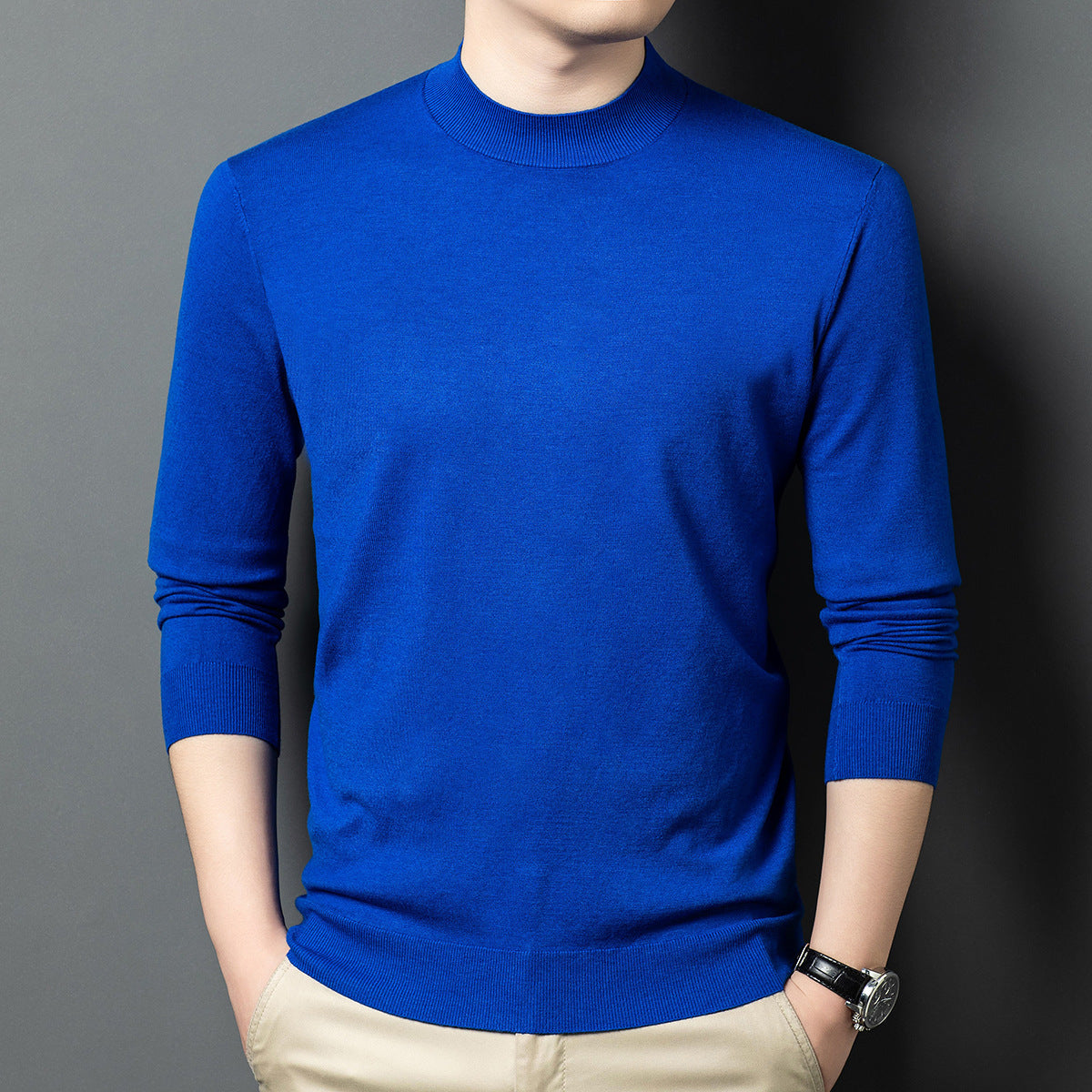 Round Neck Wool Men's Sweater