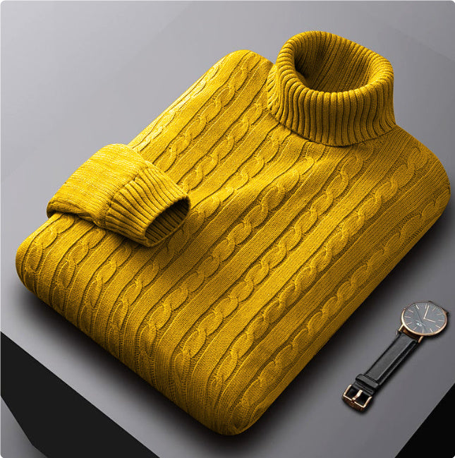 Men's Turtleneck Fleece-lined Thickened Sweater