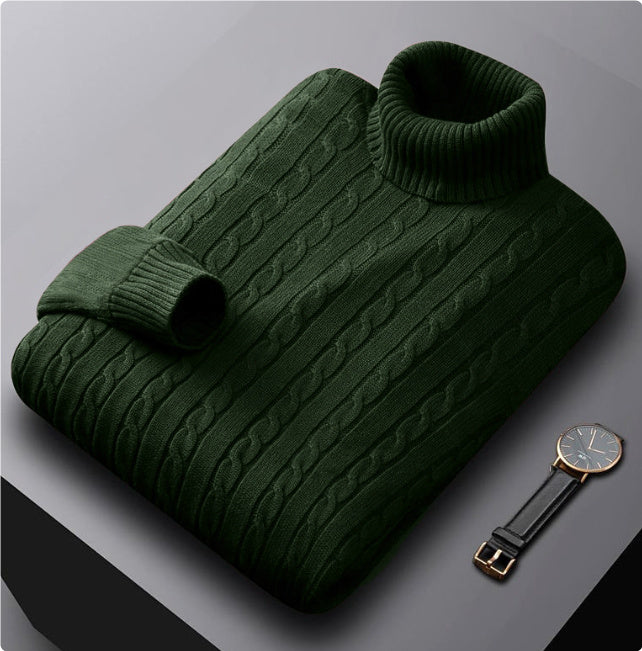 Men's Turtleneck Fleece-lined Thickened Sweater