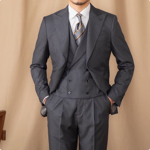 Three-piece Business Pure Color Wool suit