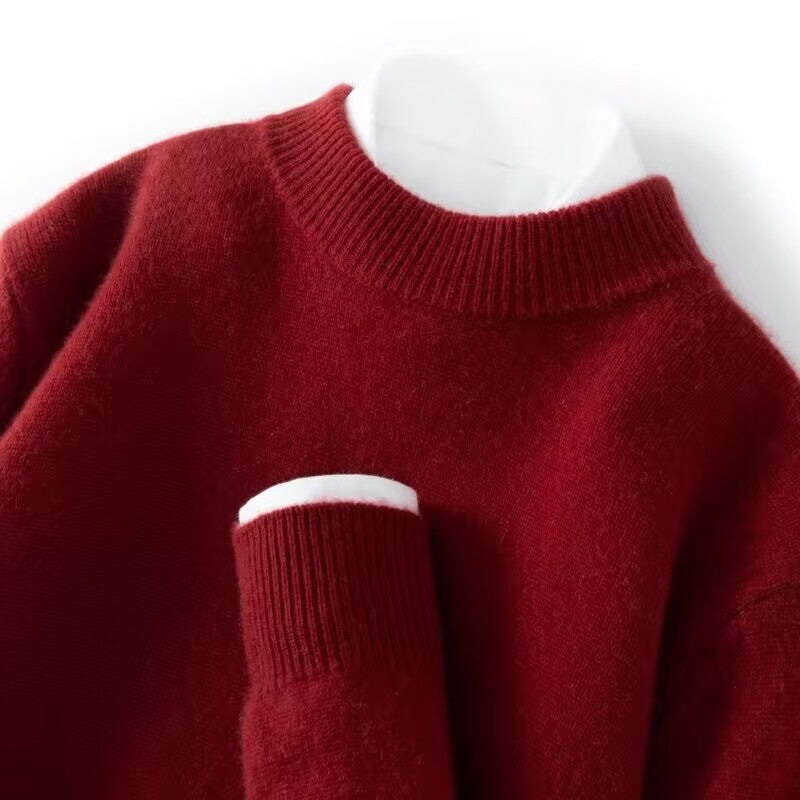Men's Half-high Collar Thickened Loose Pullover sweater