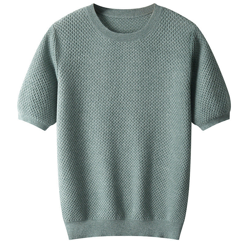 Men's Round Neck Simple Solid Color Sweater
