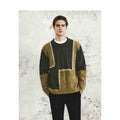Men's Retro Casual Contrast Color Patchwork Round Neck Knitwear