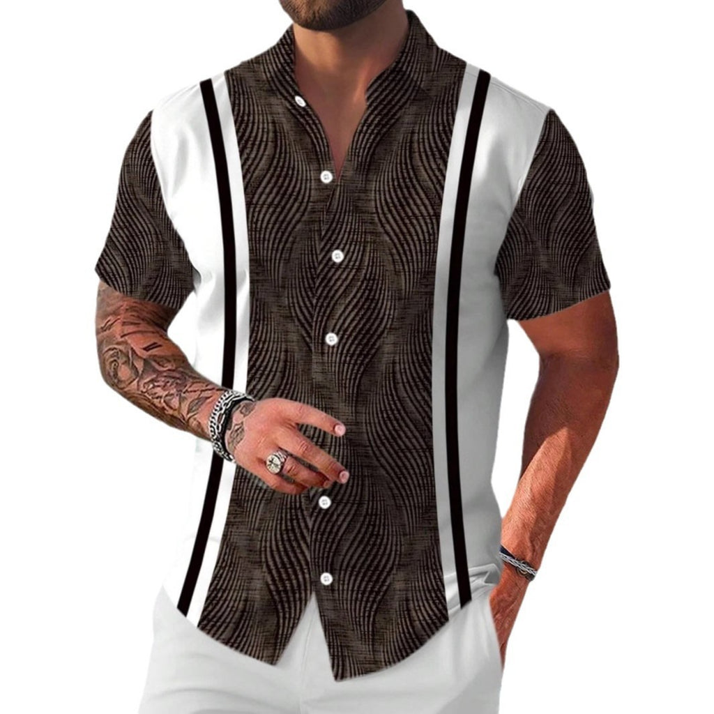 Casual All-matching Geometric Short Sleeve Shirt