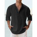 Casual Loose Lapel Cotton Long Sleeve Men's Shirt