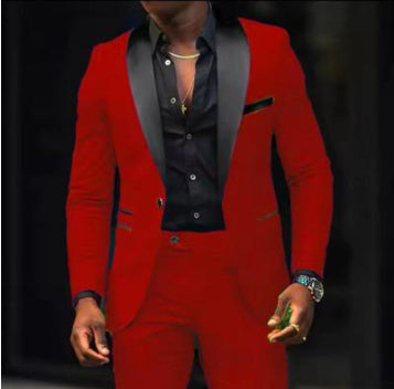 Autumn Men's Business Casual Slim-fitting Suit Two-piece Suit