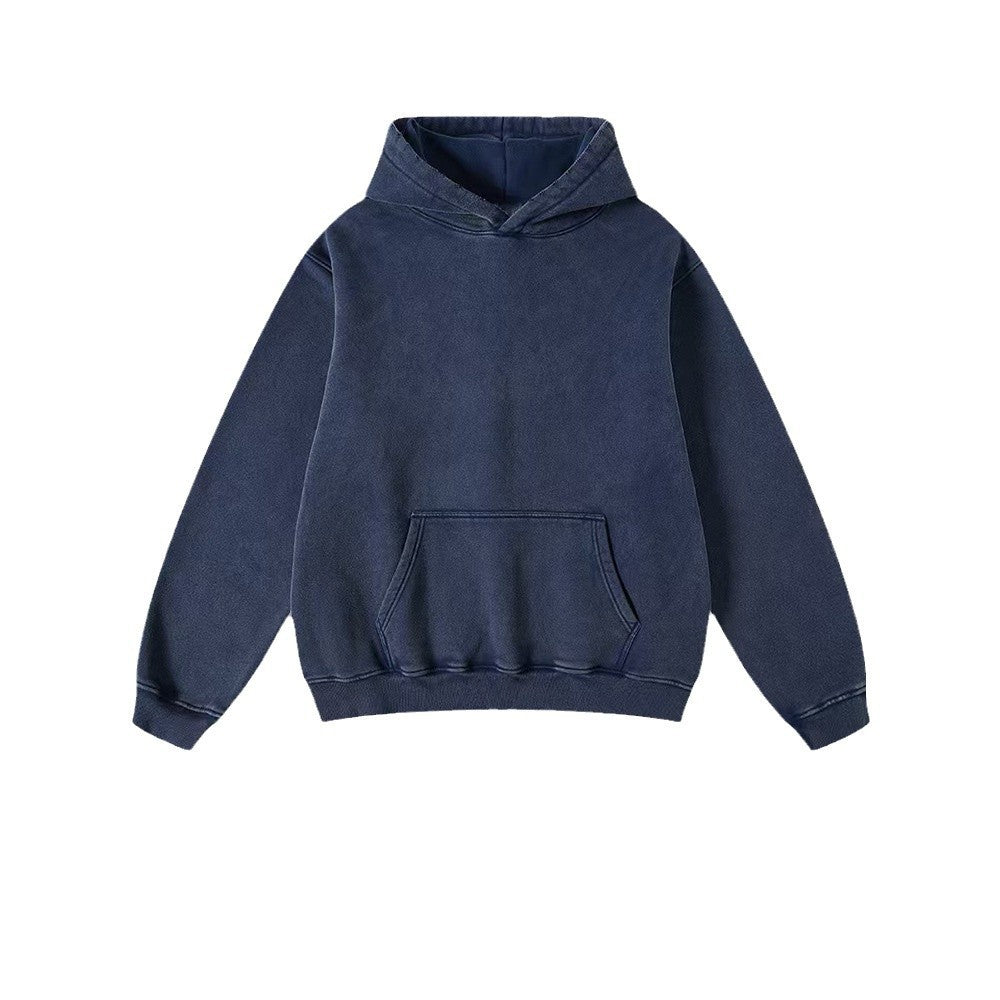 Heavy Fleece-lined Thickened Retro Washed hoodie