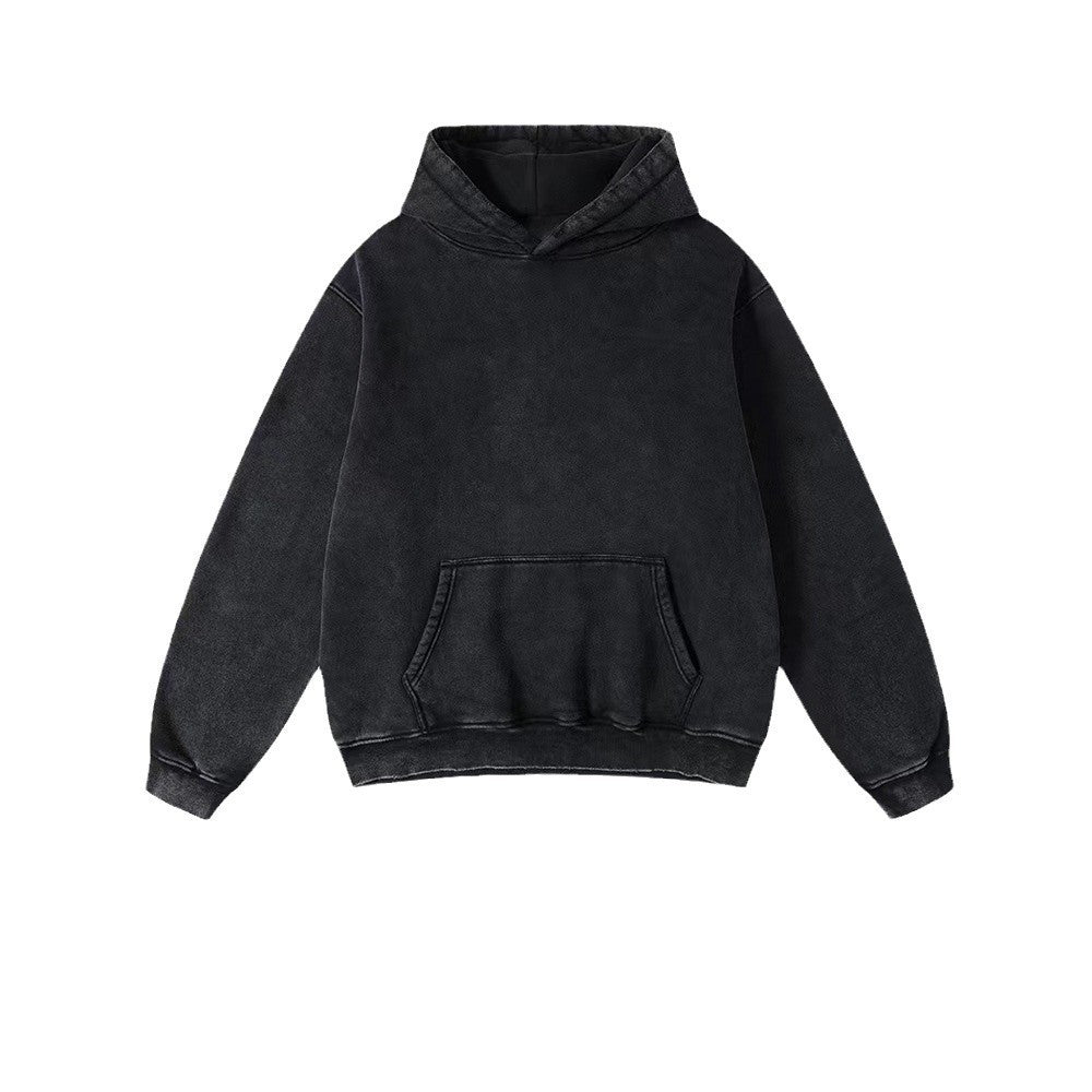 Heavy Fleece-lined Thickened Retro Washed hoodie