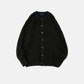 Men's Round Neck Loose Casual Black Sweater