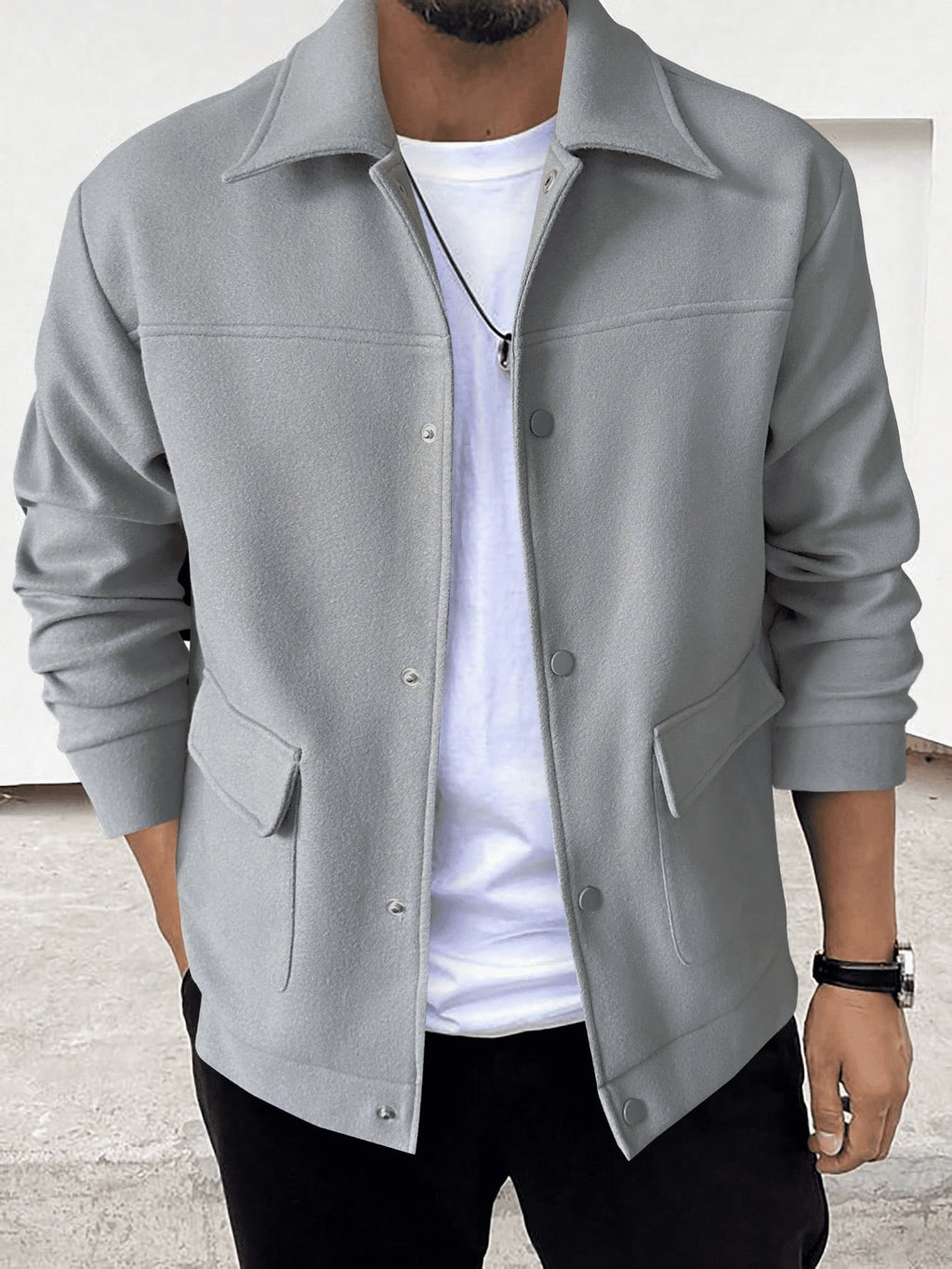 Men's Button-Up Design Casual Jacket