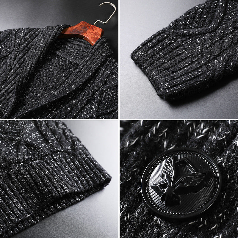 Men's Solid Color Sweater Knitted Coat