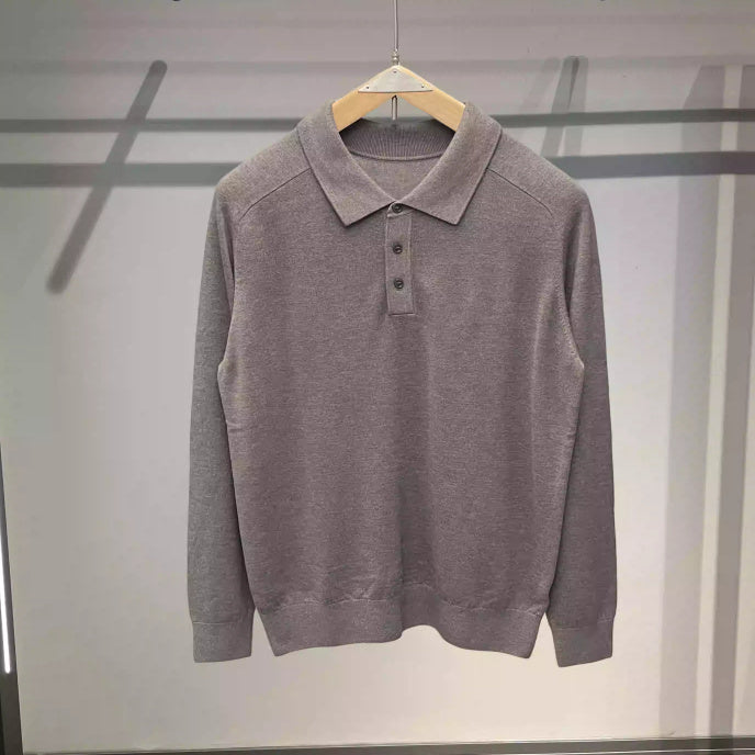 Men's Long-sleeved Lapel Comfortable Sweater