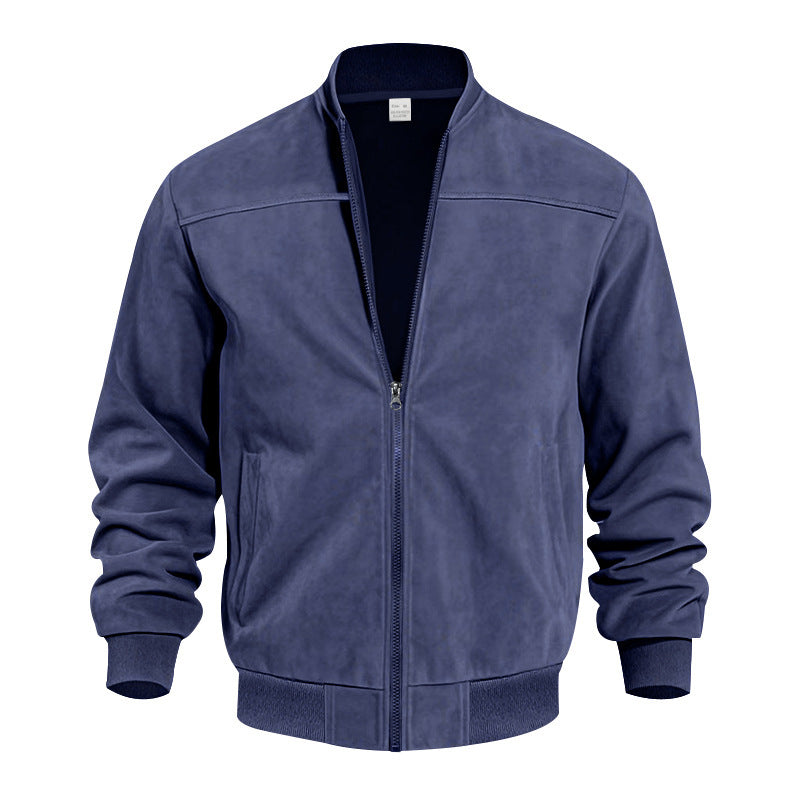 Men's Casual Plus Size Suede Zipper Men's Jacket