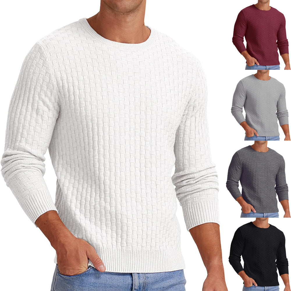 Men's Round Neck Pullover Long Sleeve V-neck sweater