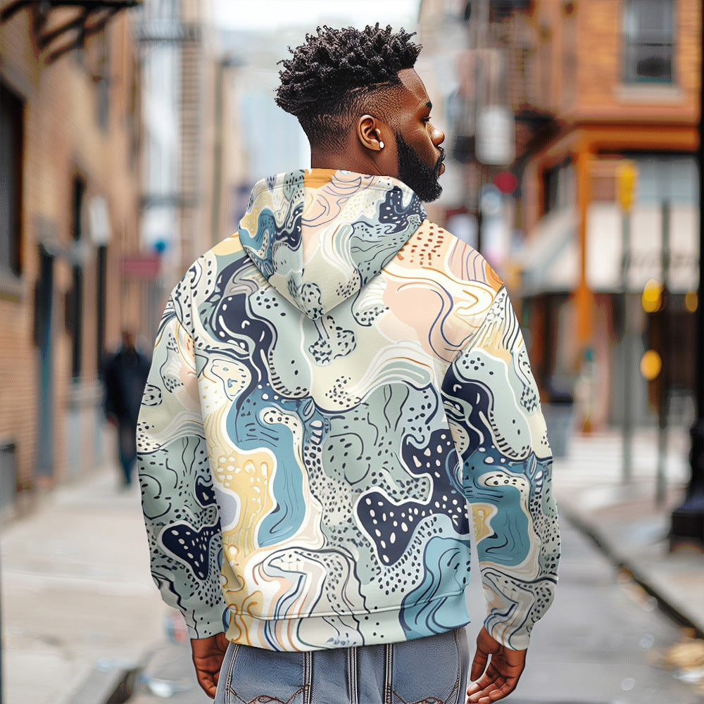 Men's Autumn And Winter Cotton Marble Texture jacket