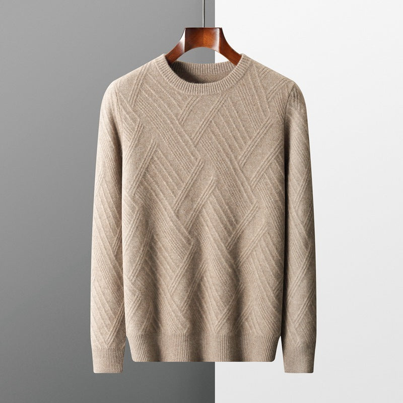 Autumn And Winter Loose Jacquard Bottoming Sweater Men