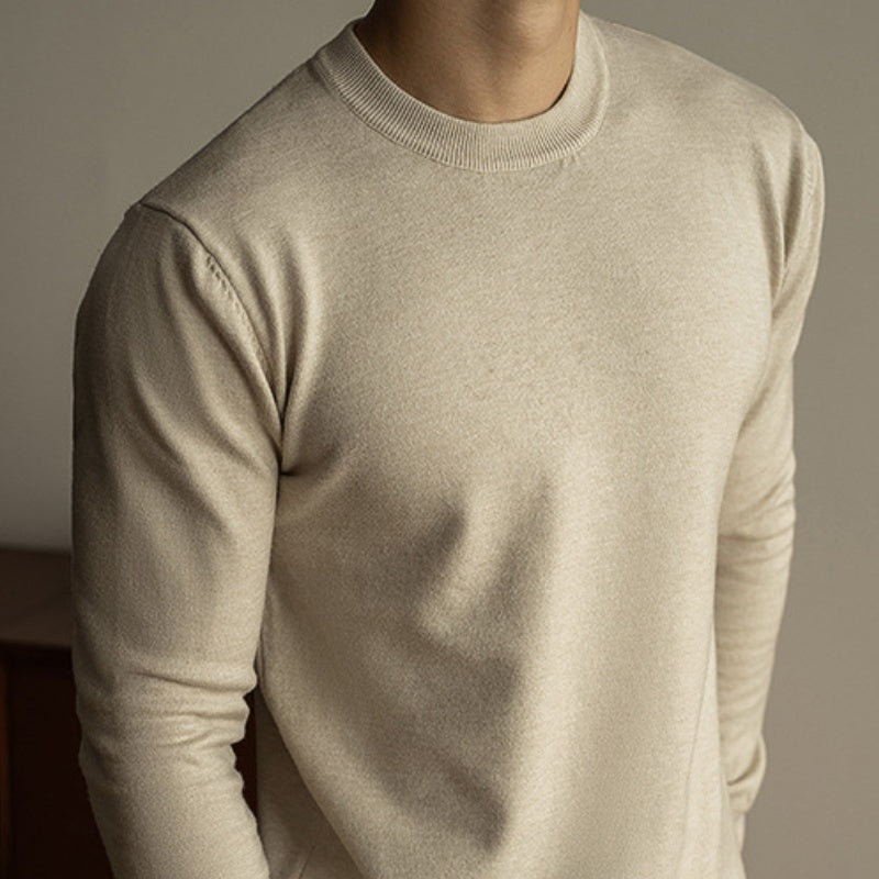 Tencel Wool Autumn And Winter Round Neck Long Sleeve Sweater Men
