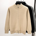 Men's High-end Stand Collar Knitted Zipper Cardigan Thickened sweater