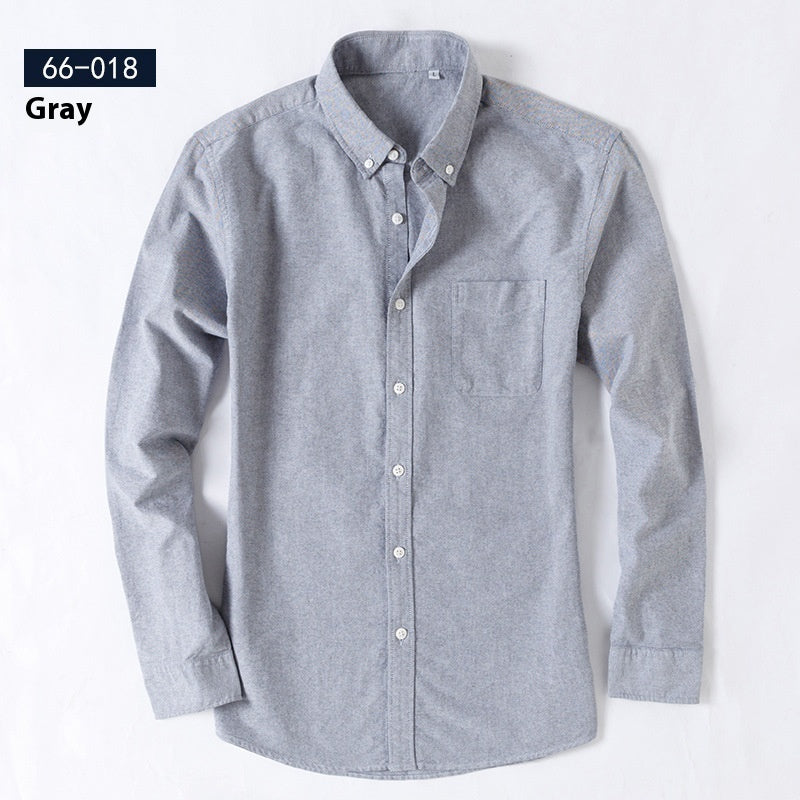 Men's Cotton Oxford Business Casual Long Sleeve Shirt