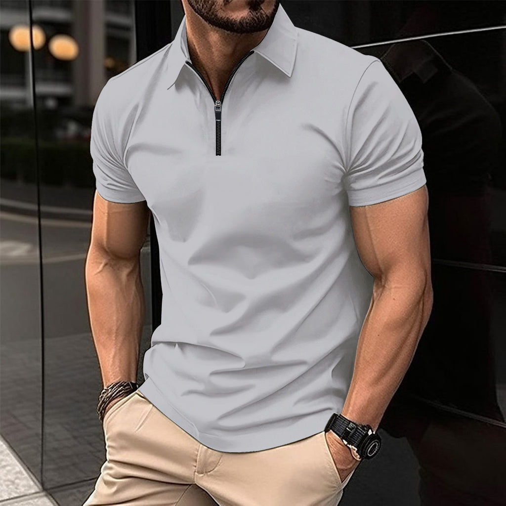 Summer Zipper Solid Color Men's shirt