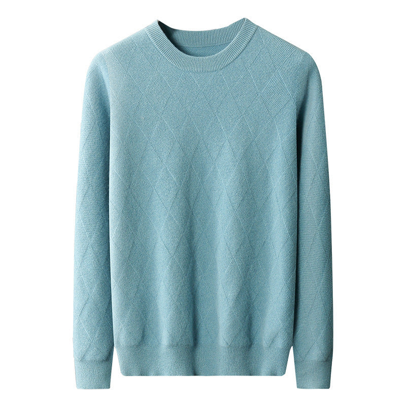 Autumn And Winter Round Neck Woolen Sweater For Men