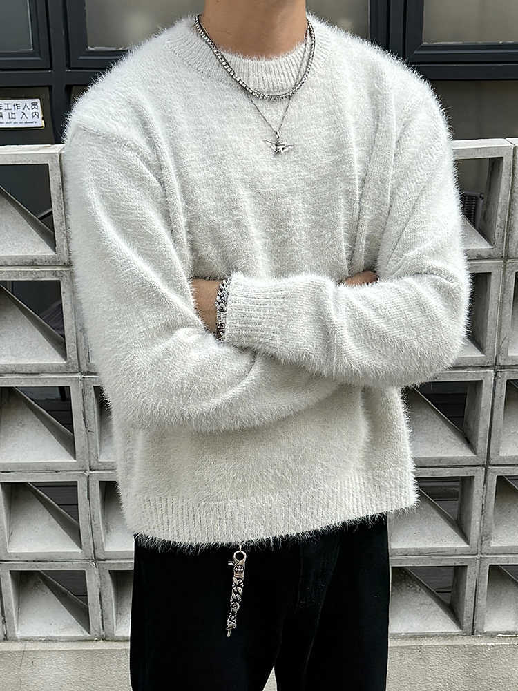 Retro Mink-like Knitted Long-sleeved sweater