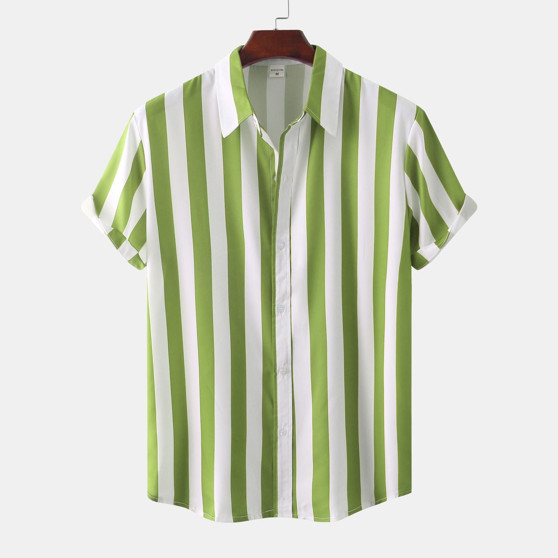 Men's striped Short Sleeve Loose Shirt