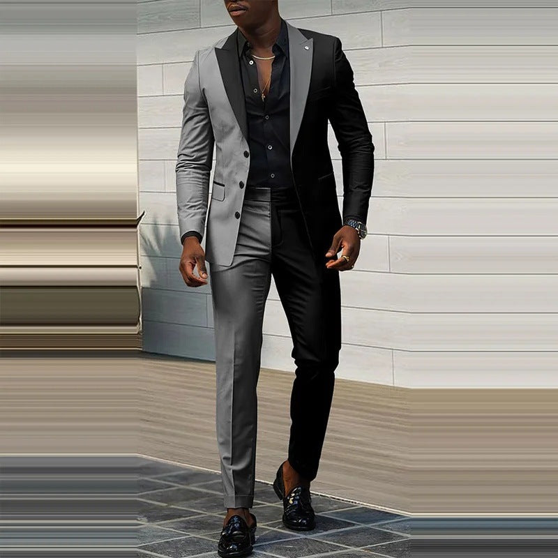 Men's Formal Wear Advanced Sense Contrast Color Fit Comfortable Three Piece Suit