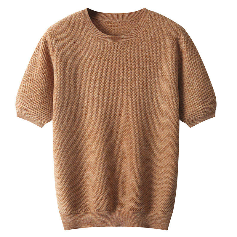 Men's Round Neck Simple Solid Color Sweater