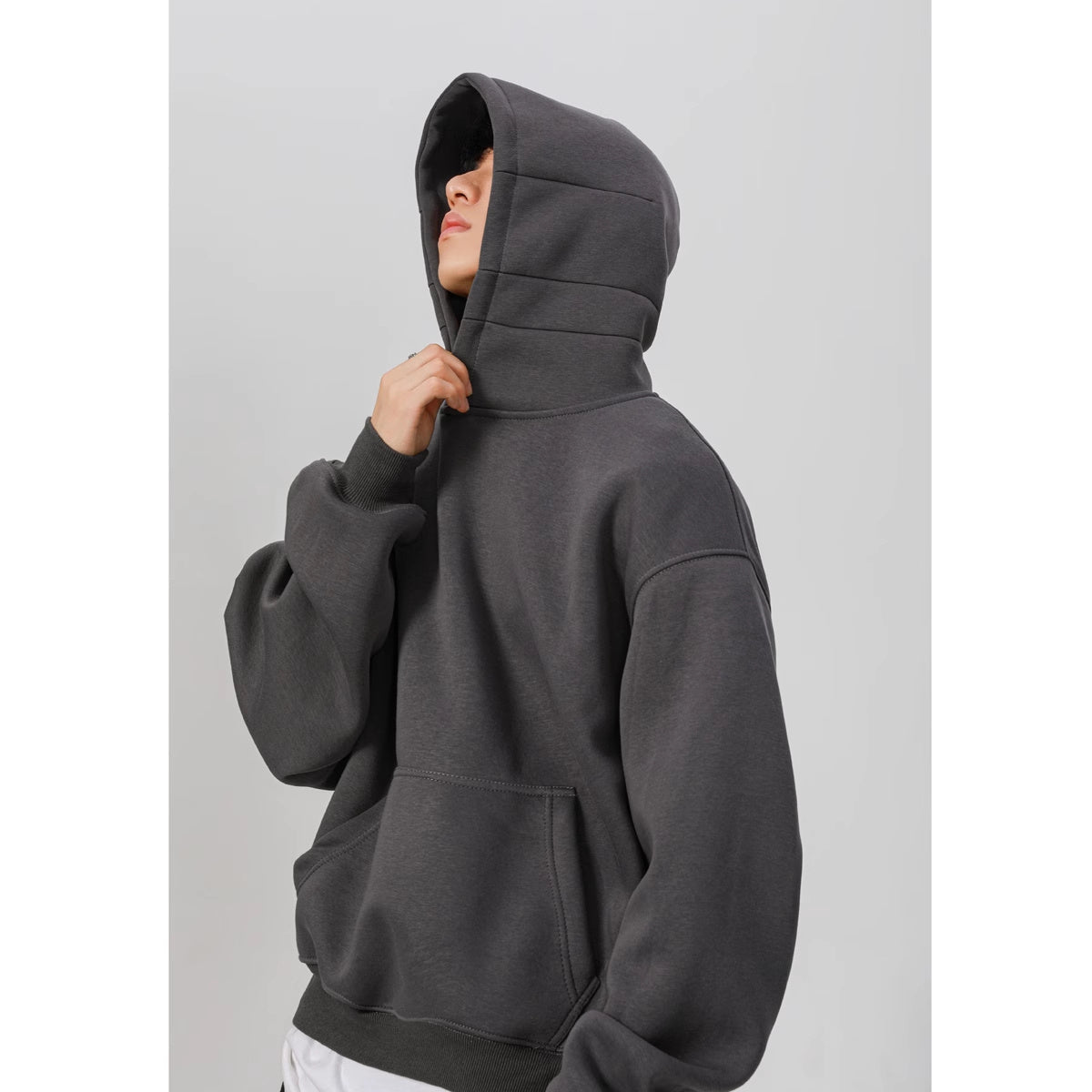 Heavy Stiff Short Hooded Sweater For Men